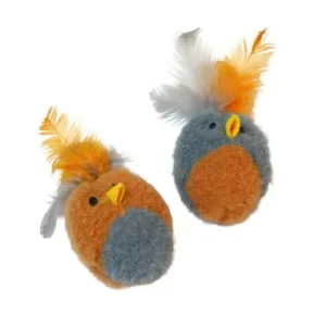 Fog City Pet Felt Birds w/ Feathers Batting Cat Toys, 2