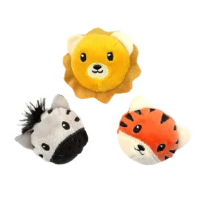 Fog City Pet Safari Sidekick Trio Plush Catnip Cat Toys, 3