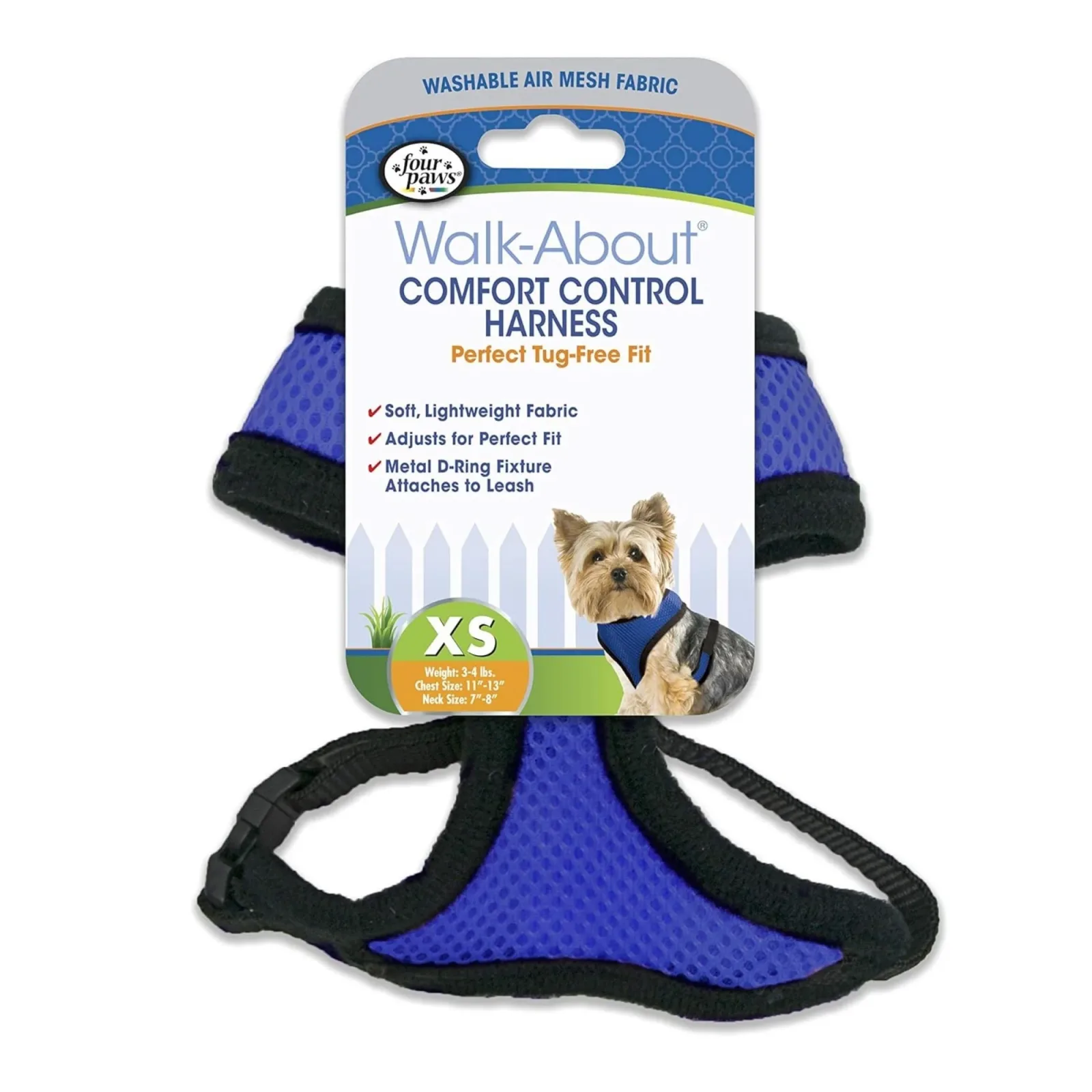 Four Paws Comfort Control Dog Harness Blue Extra Small