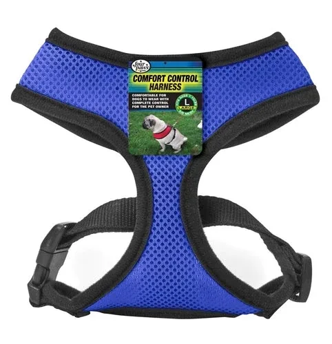 Four Paws Comfort Control Dog Harness, Blue Large
