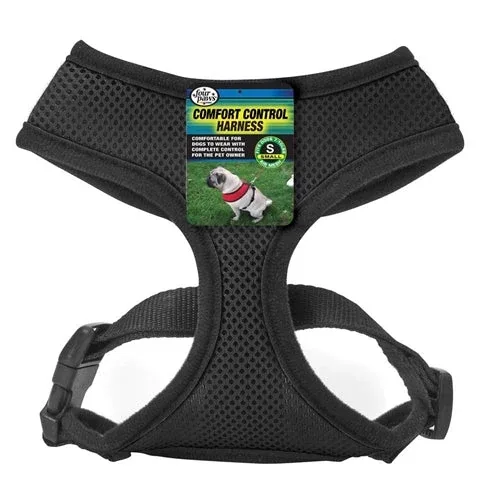 Four Paws Comfort Control Dog Harness For Dogs, Black, Small 1 ct