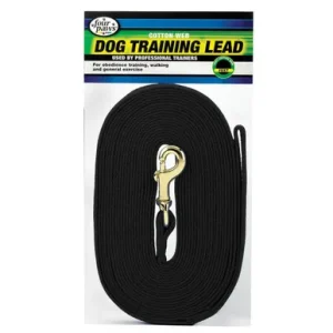 Four Paws Cotton Web Dog Lead Black 30 Ft