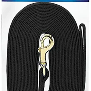 Four Paws Cotton Web Dog Lead, Black, 30 ft