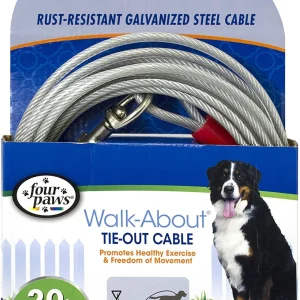 Four Paws Dog Super Tie-Out Cable, Silver, 20 ft