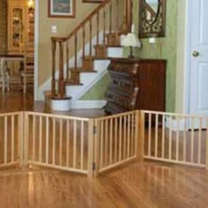 Four Paws Expandable Dog Gate, Wood Gate for Dogs, 3-Panel 24-68 in W x 17 in H