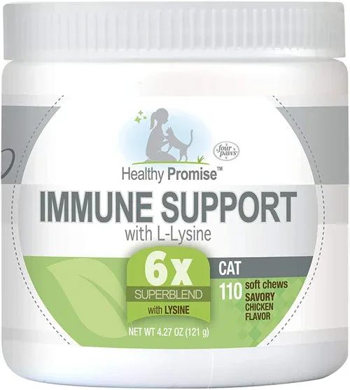 Four Paws Healthy Promise Immune Support with Large-Lysine Chews for Cats Immunity 110 ct