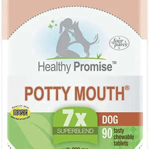 Four Paws Healthy Promise Potty Mouth Tablets Coprophagia Stool Eating Deterrent for Dogs 5.14 oz 90 ct
