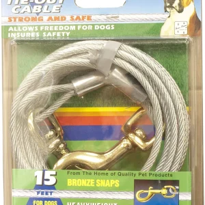 Four Paws Heavy Weight Dog Tie-Out Cable, Silver, 15 ft
