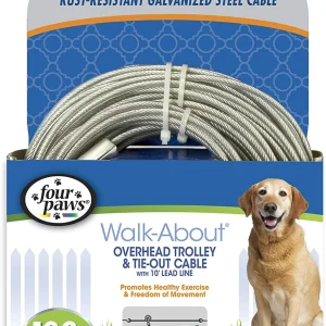 Four Paws Heavy Weight Dog Trolley Exerciser, Silver, 100 ft