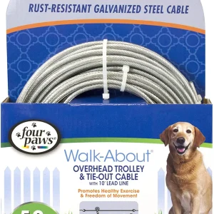 Four Paws Heavy Weight Dog Trolley Exerciser, Silver, 50 ft