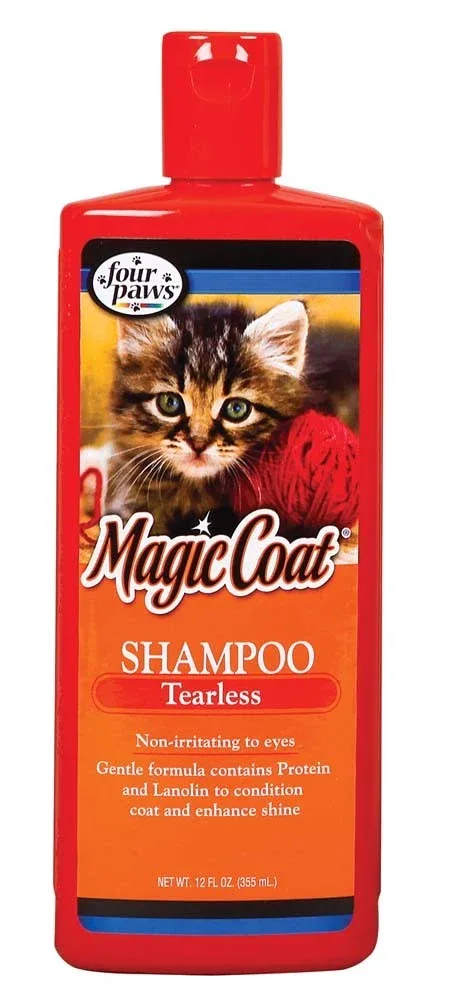 Four Paws Magic Coat Tearless Shampoo for Cats & Kittens Tearless Cat Shampoo, 12 oz (1 ct)