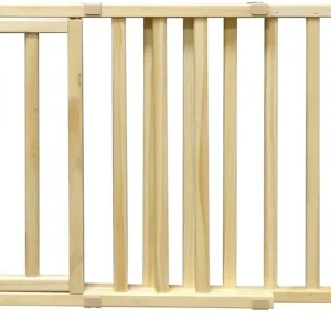 Four Paws Walkover Wood Dog Gate with Door 30-44 in W x 18 in H