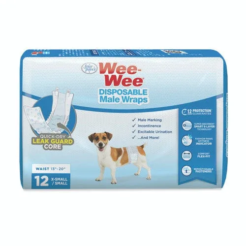 Four Paws Wee-Wee Disposable Male Dog Wraps 12 Count X-Small / Small - Image 2