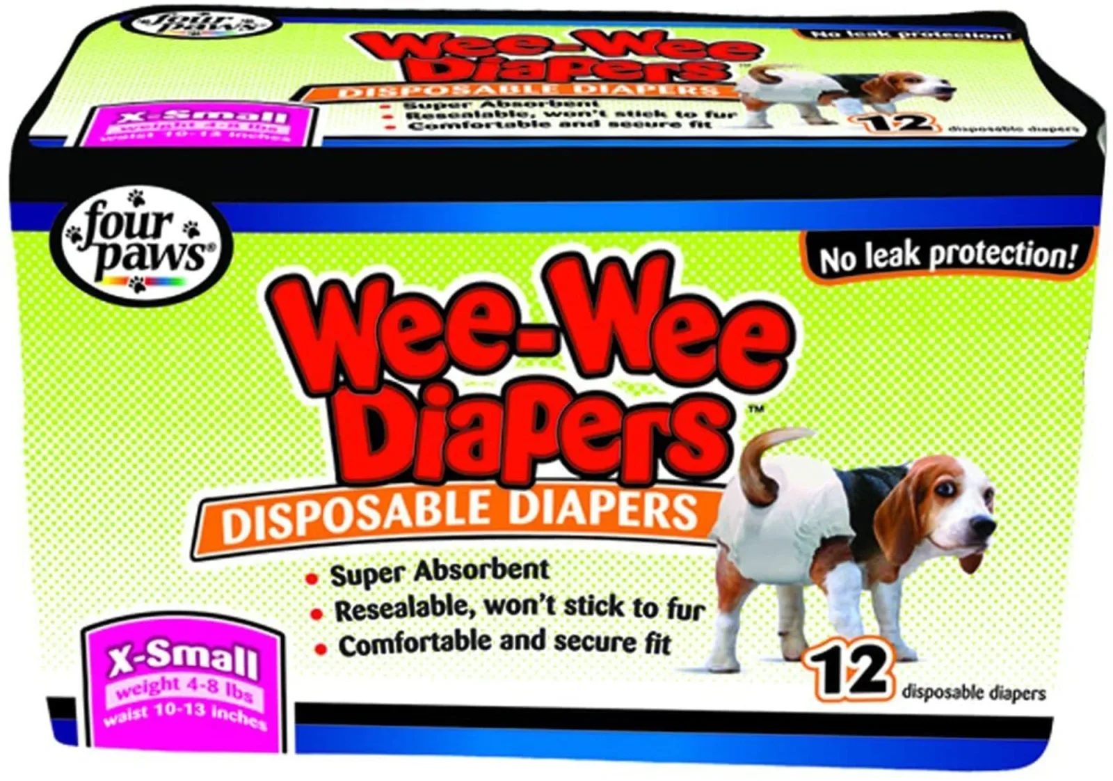 Four Paws WeeWee Disposable Dog Diapers X-Small 12 ct