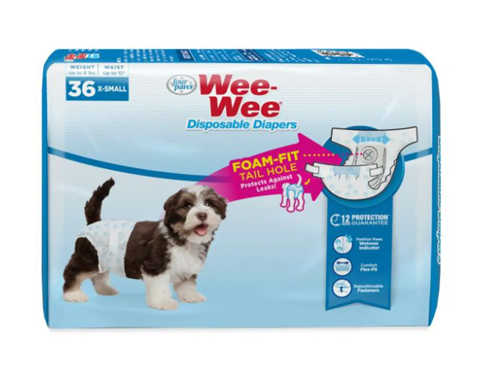 Four Paws WeeWee Disposable Dog Diapers X-Small 36 ct