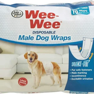 Four Paws WeeWee Disposable Male Dog Wraps Medium/Large 36 ct