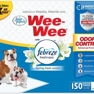 Four Paws WeeWee Odor Control Dog Training Pads with Febreze Freshness, 22 in x 23 in 50 ct