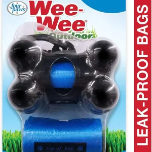 Four Paws WeeWee Outdoor Dog Waste Bag Dispenser with Heavy-Duty Waste Bags 30 ct
