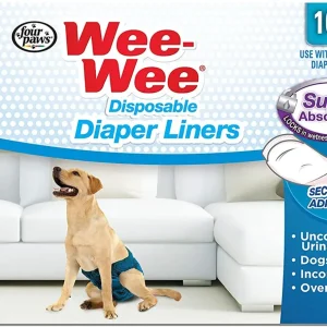 Four Paws WeeWee Super Absorbent Disposable Dog Diaper Liners 10 ct