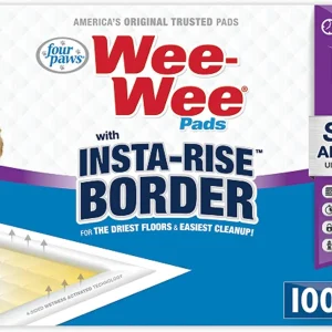 Four Paws WeeWee Super Absorbent Dog Pee Pads with InstaRise Border, 22 in x 23 in 10 ct