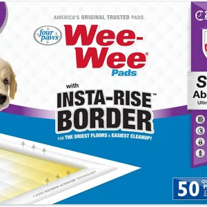Four Paws WeeWee Super Absorbent Dog Pee Pads with InstaRise Border, 22 in x 23 in 50 ct