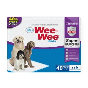Four Paws WeeWee Super Absorbent Pads for Dogs, 24 in x 24 in 40 ct