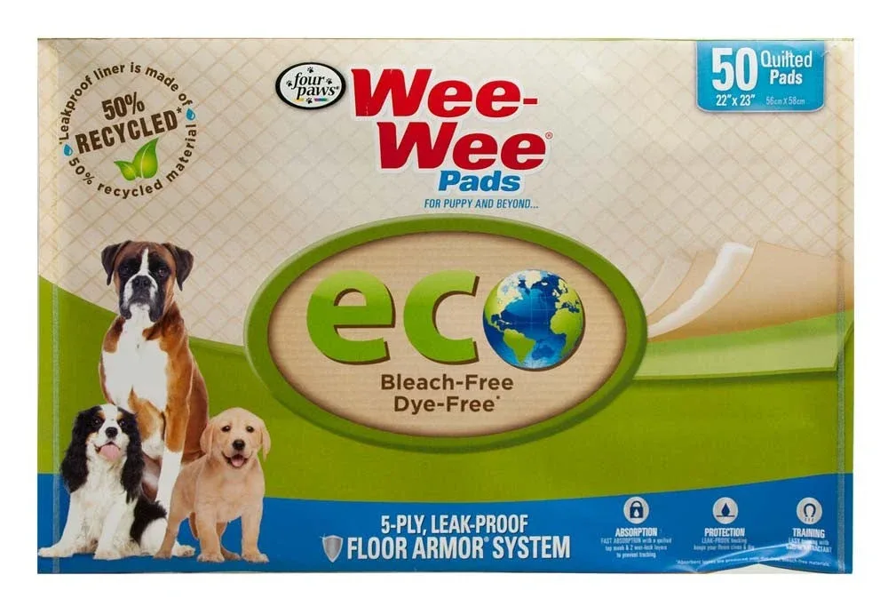 Four Paws WeeWee Superior Performance Eco Bamboo Dog Pee Pads Old Packaging, 22 in x 23 in 50 ct