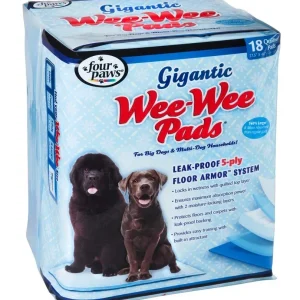 Four Paws WeeWee Superior Performance Gigantic Dog Pee Pads, 27.5 in x 44 in 18 ct