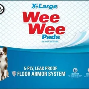 Four Paws WeeWee Superior Performance X-Large Dog Pee Pads with Runoff Edge Guard, 28 in x 34 in 75 ct