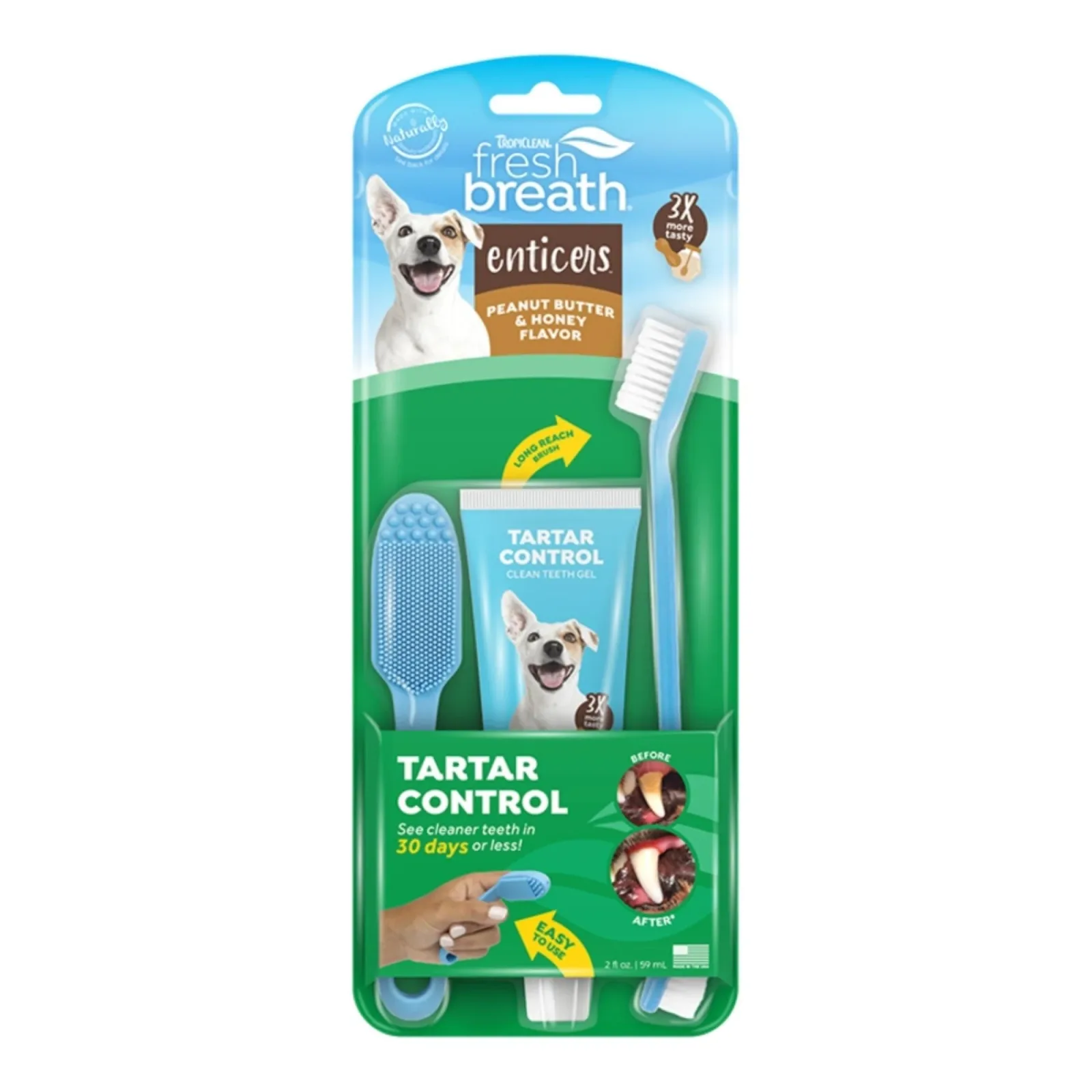 Fresh Breath By Tropiclean Dog Enticers Kit Peanut Butter & Honey 2 oz
