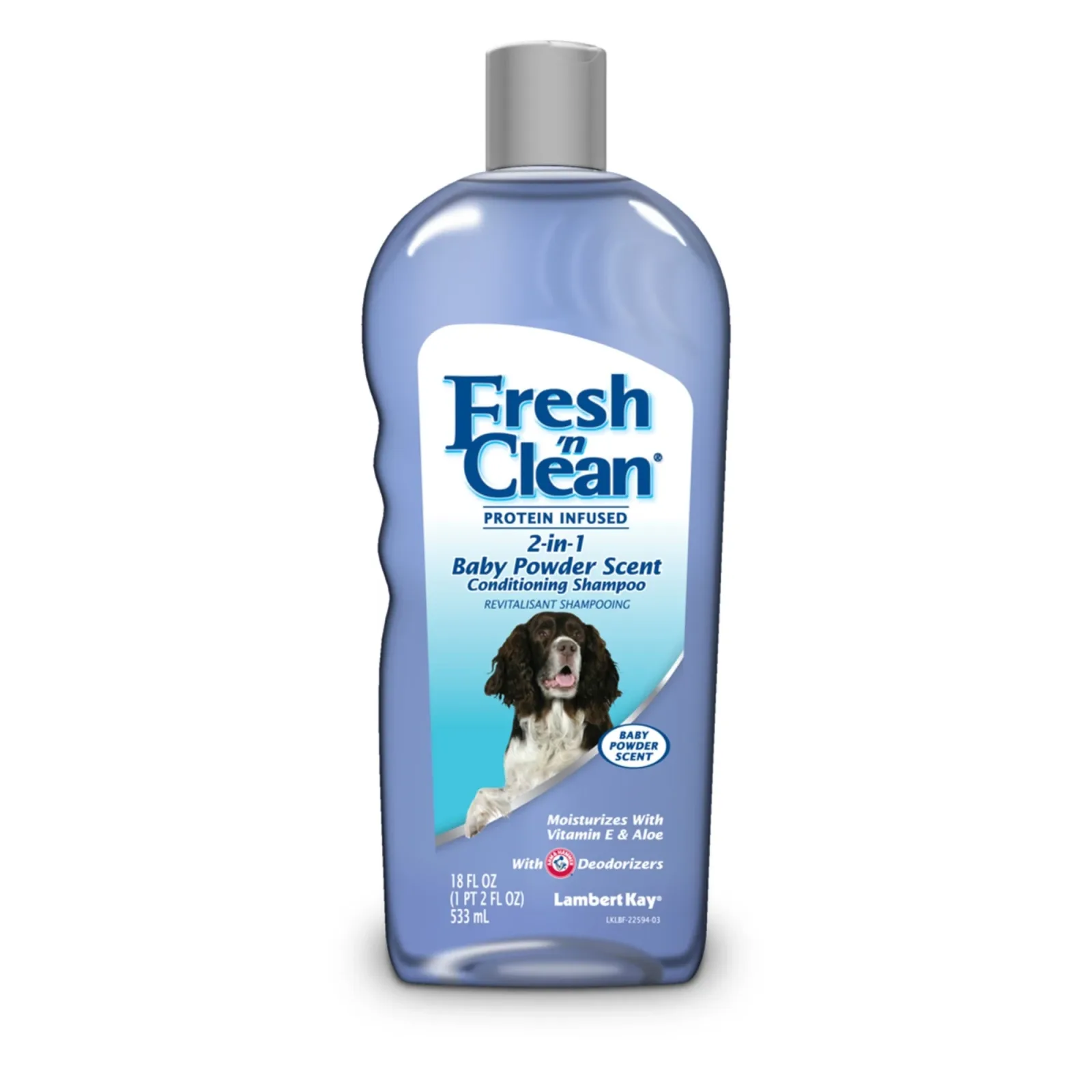 Fresh N Clean 2-in-1 Protein Infused Conditioning Pet Shampoo Baby Powder Scent 18 fl oz