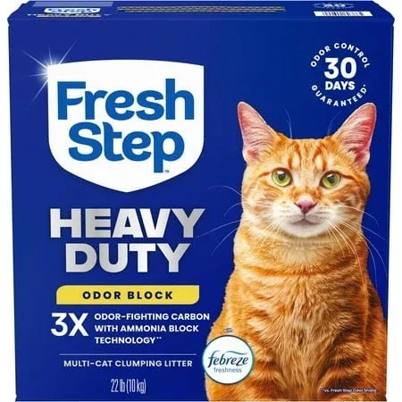Fresh Step Heavy Duty Odor Block Multi-Cat Clumping Cat Litter Febreze Freshness Scent