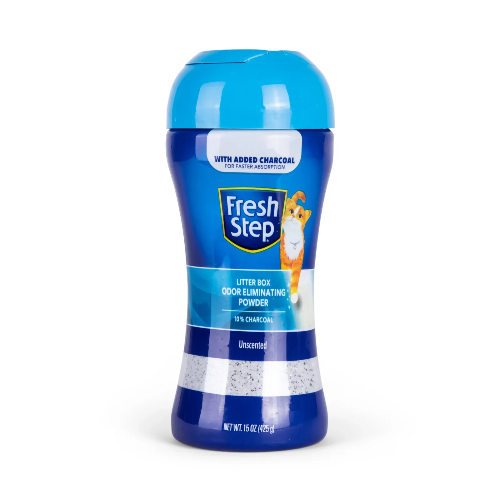Fresh Step Litter Box Charcoal Odor Eliminating Powder, 15 Ounces Sifting/Pour Cap Unscented | Cat Litter Box Deodorizer Powder