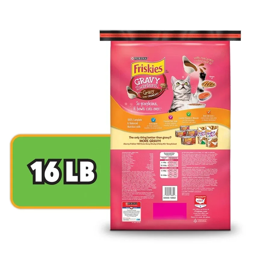 Friskies Gravy Swirlers Chicken & Salmon Flavor Dry Cat Food - Image 2