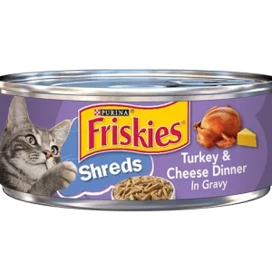Friskies Savory Shreds Turkey And Cheese Dinner In Gravy Canned Cat Food