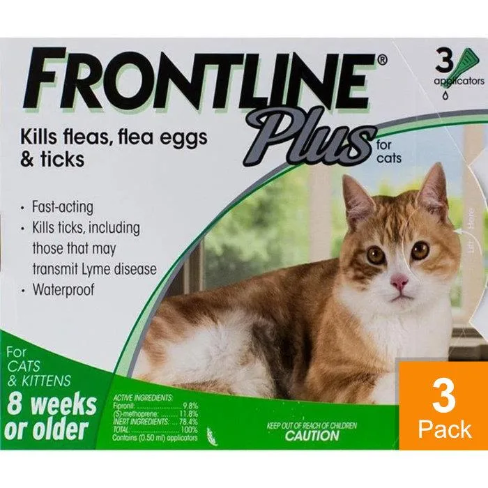 Frontline Plus for Cats 8 Week or Older - 3 Pipettes