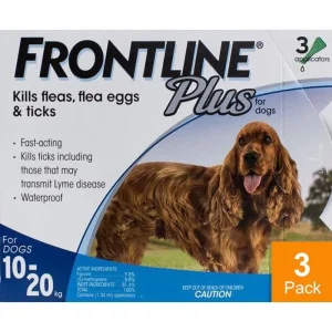Frontline Plus for Dogs 22-44lbs (10-20 kg) - 3 Pipettes