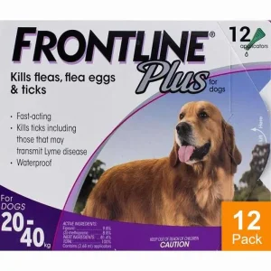 Frontline Plus for Dogs 44-88lbs (20-40kg) - 12 Pipettes