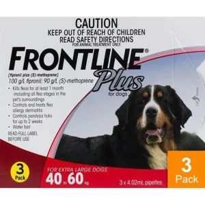 Frontline Plus for Dogs 88-132lbs (40-60kg) - 3 Pipettes
