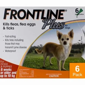 Frontline Plus for Dogs Under 22lbs (10kg) - 6 Pipettes