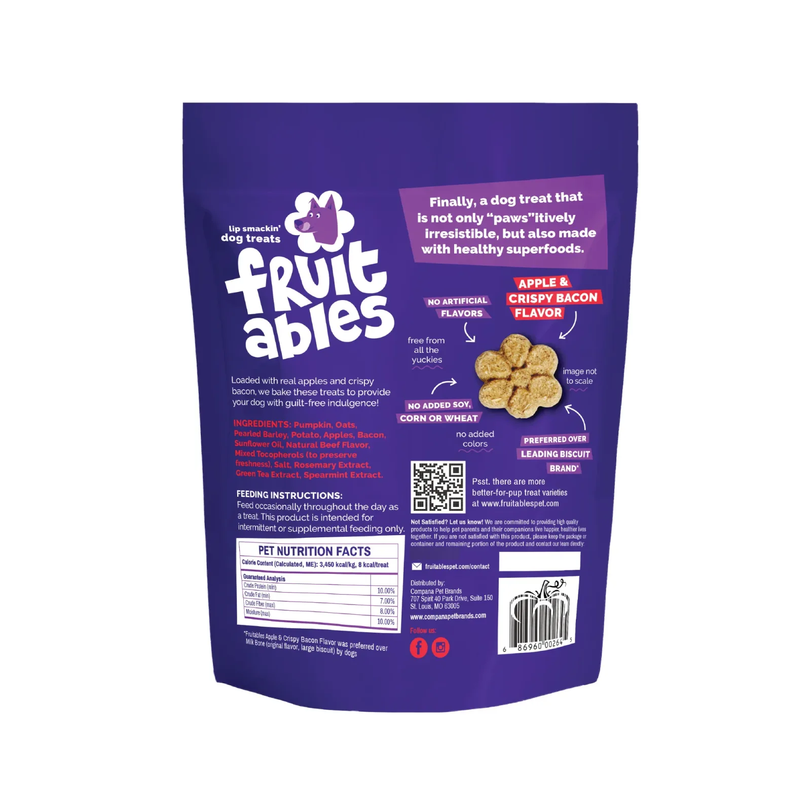 Fruitables Baked Treats Crispy Bacon & Apple 12oz - Image 2