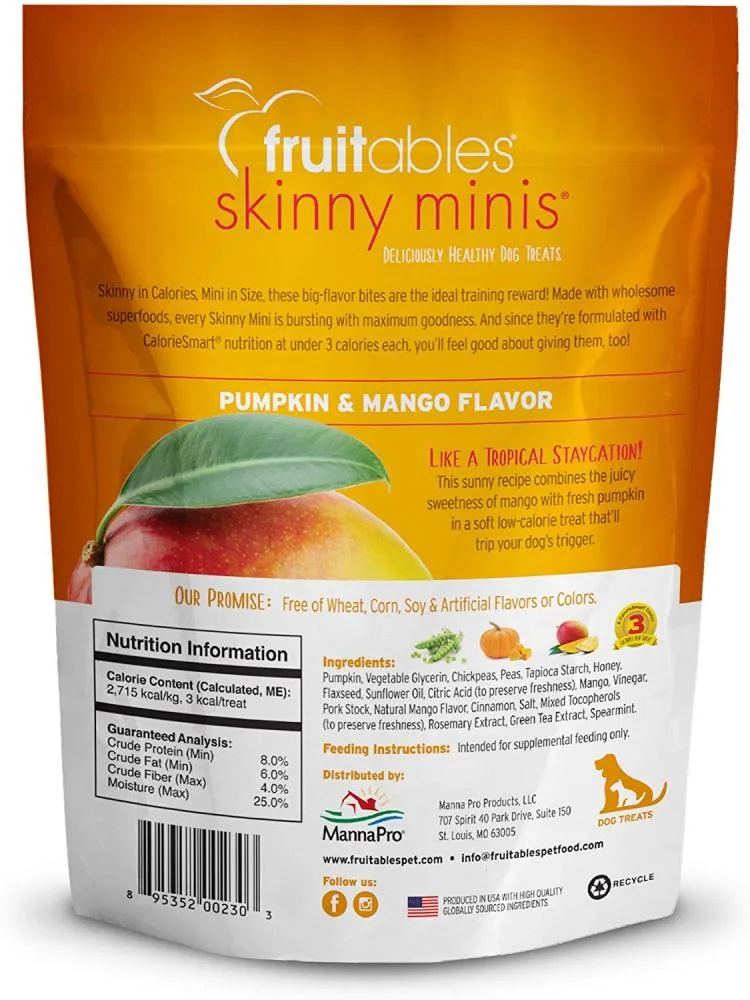 Fruitables Chewy Skinny Minis Pumpkin Mango Flavor Dog Treats - Image 2