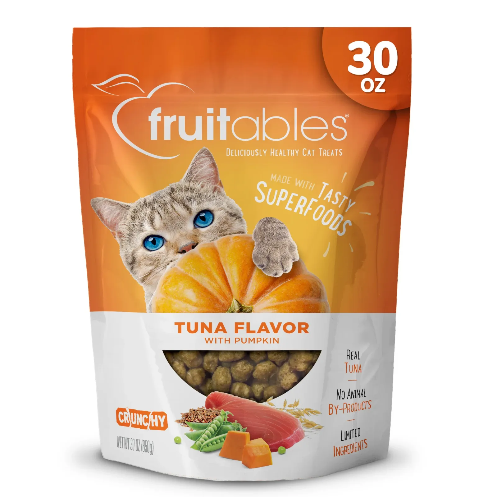 Fruitables Limited Ingredient Crunchy Cat Treats Tuna w/Pumpkin 30 oz