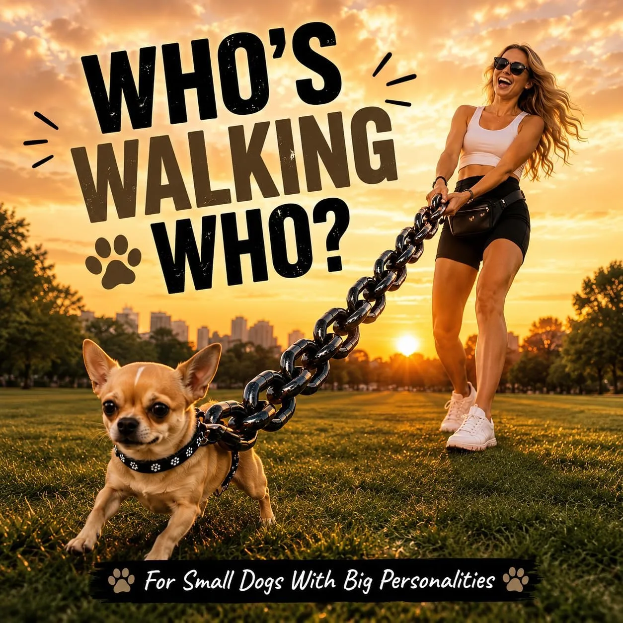 Funny Lightweight Faux Iron Chain Leash - Image 2