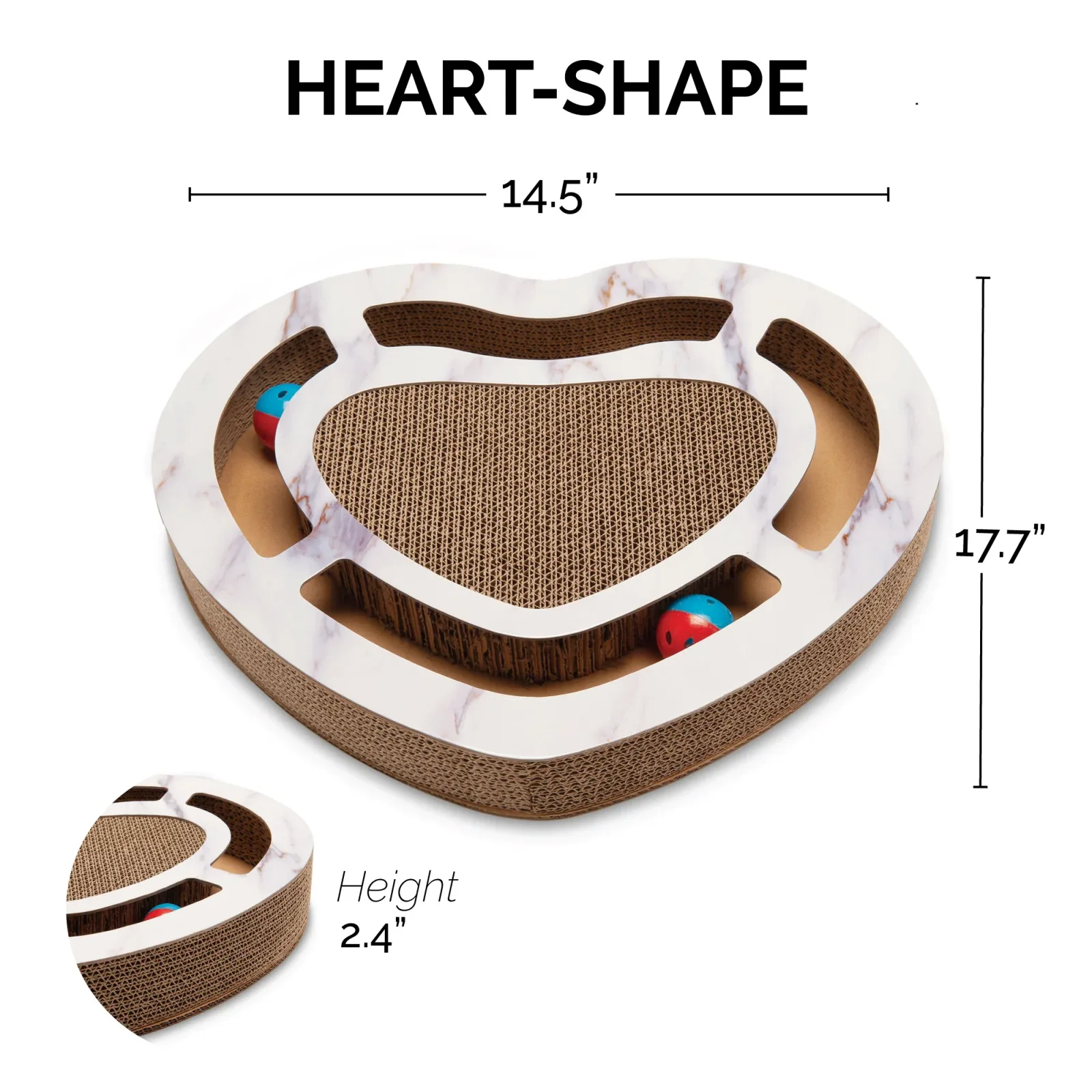 FurHaven Busy Box Corrugated Cat Scratcher with Catnip - Heart - Image 2