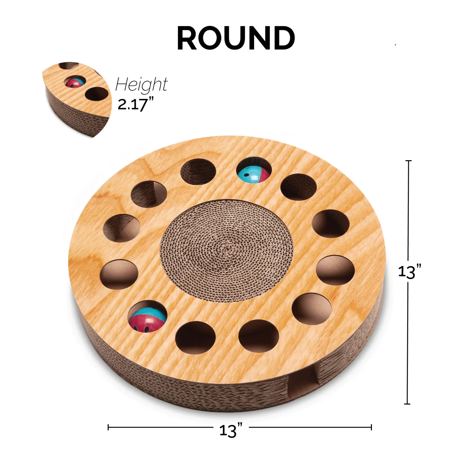 FurHaven Busy Box Corrugated Cat Scratcher with Catnip - Round - Image 2