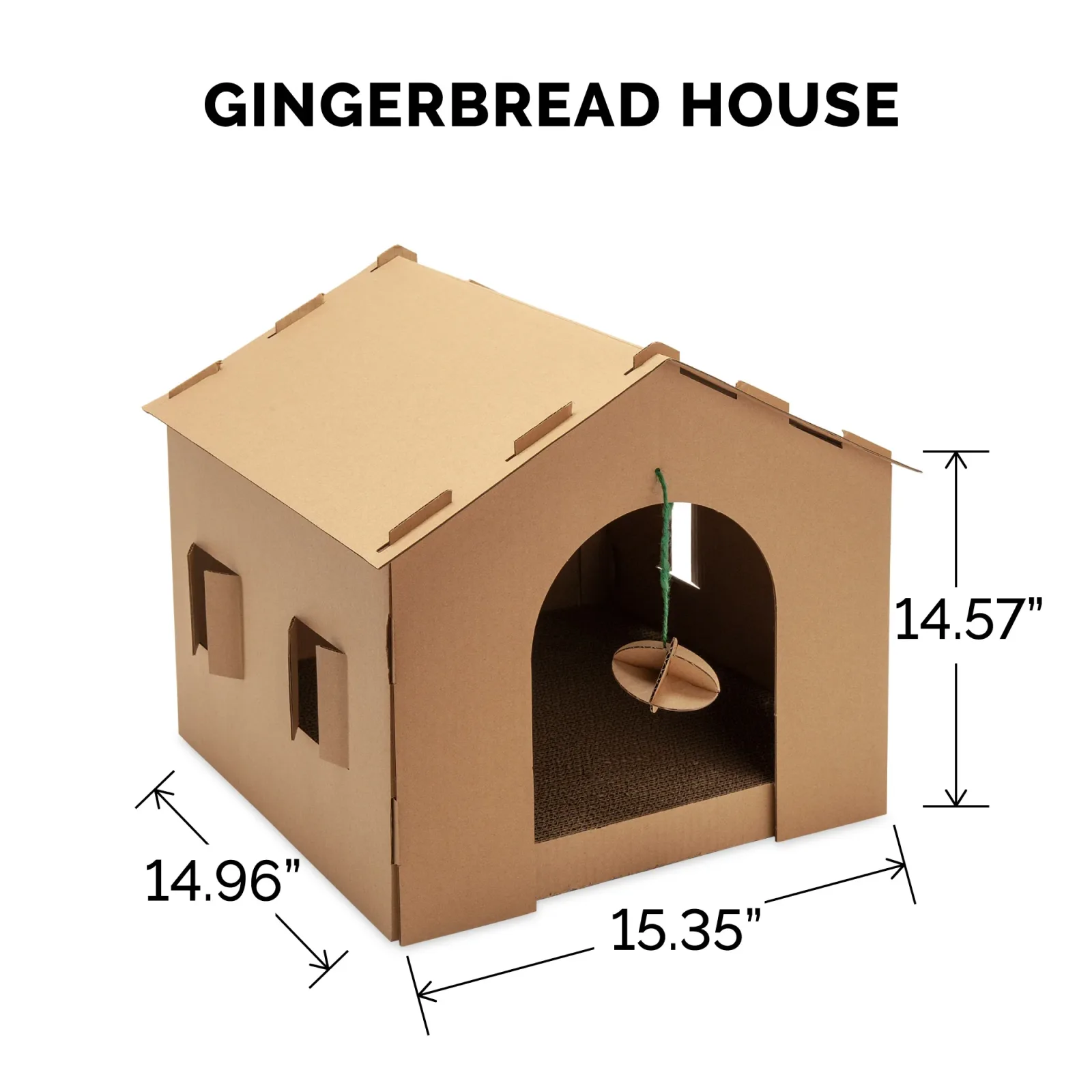 FurHaven Corrugated House Scratcher with Catnip - Studio - Image 2