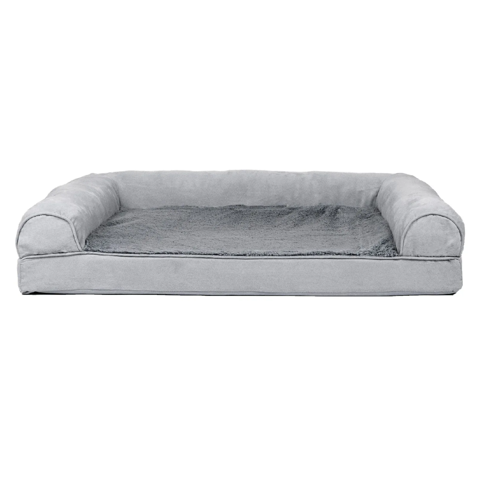 FurHaven Plush & Suede Orthopedic Sofa Dog Bed - Large, Gray - Image 2