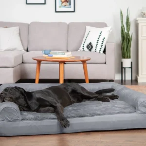 FurHaven Plush & Suede Orthopedic Sofa Dog Bed - Large, Gray