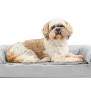 FurHaven Plush & Suede Orthopedic Sofa Dog Bed - Medium, Gray